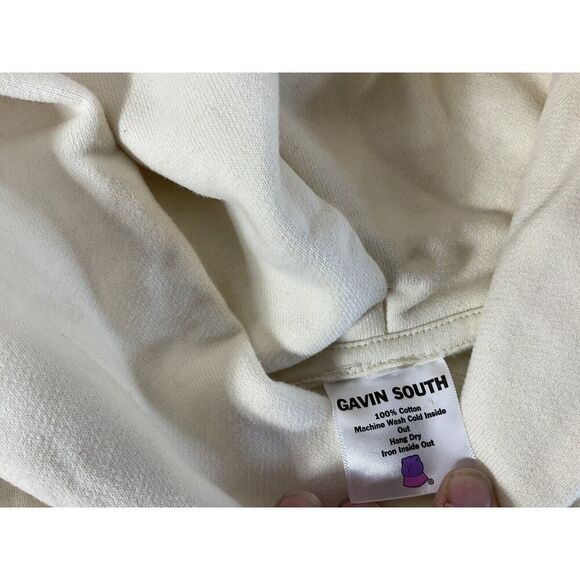 Gavin South Gilf Gavin Cream Cat Hooded Sweatshirt Thick Cotton Size XL - Picture 4 of 9